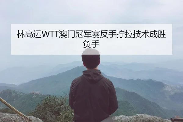 林高远WTT澳门冠军赛反手拧拉技术成胜负手